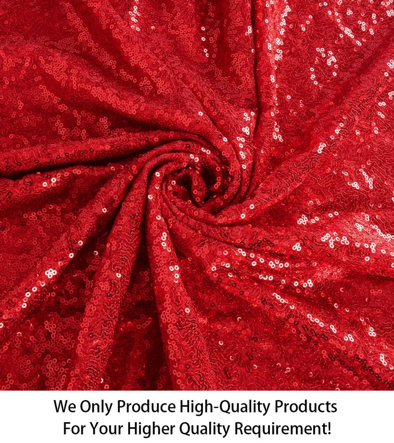 ShiDianYi Sequin Fabric 6 Feet Sparkly Fabric by The 2 Yards-Red Around The World Party Decorations -0818S - Image 2